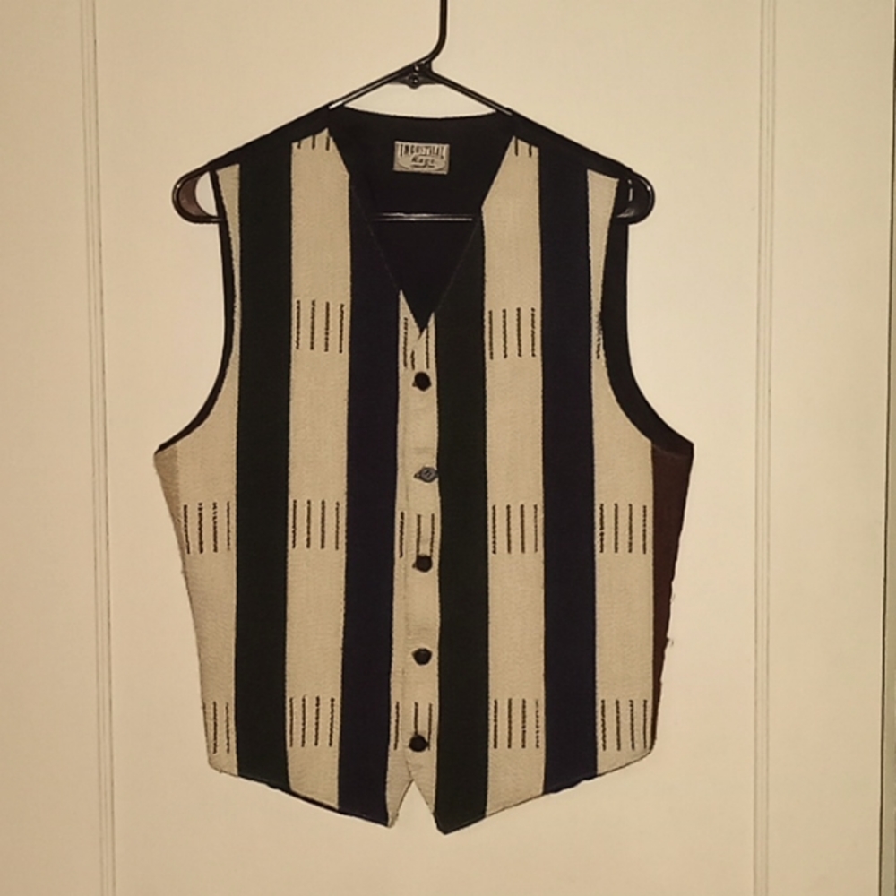 Vintage Industrial Rags unisex multi-colored striped vest